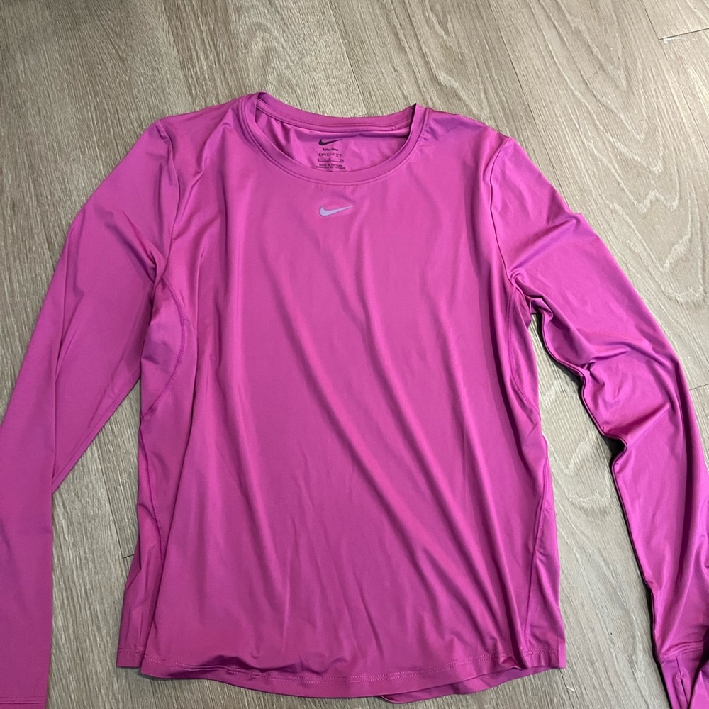 Nike Pink Long-Sleeve Dri-FIT Crew Top